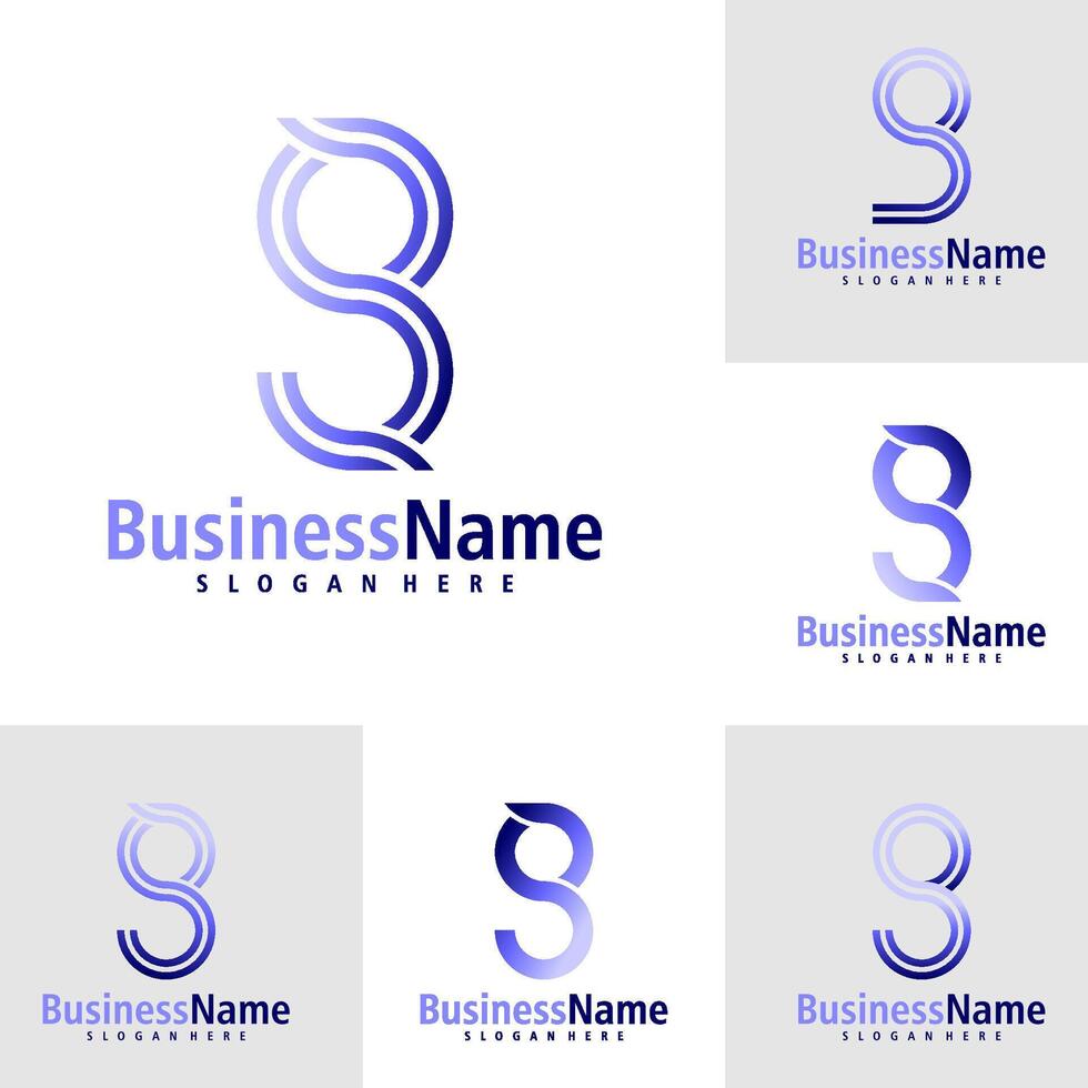 Set of Letter G logo design vector. Creative Initial G logo concepts template vector
