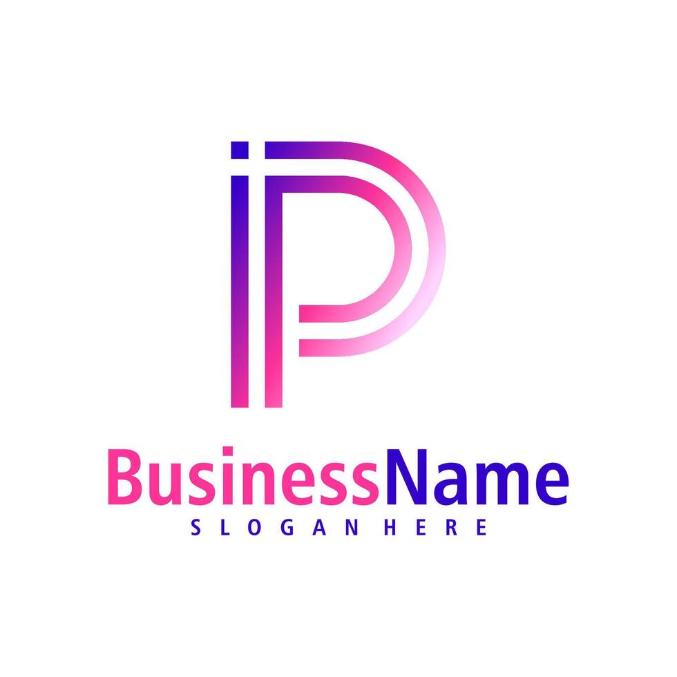 Letter P logo design vector. Creative Initial P logo concepts template vector