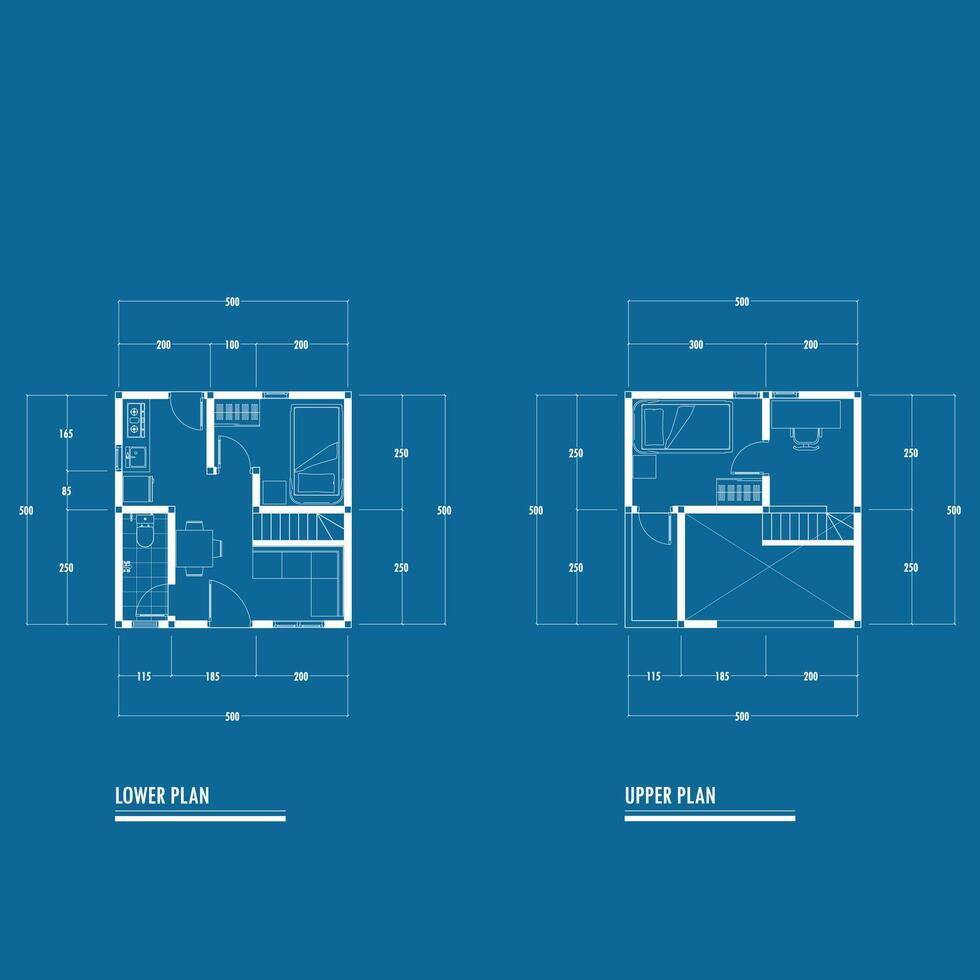 Floor plan blueprint, Figure of the jotting sketch of the construction and the industrial skeleton of the structure and dimensions. vector eps 10