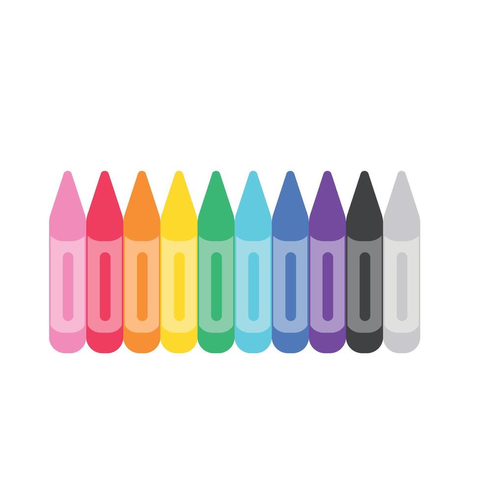 colorful crayon set vector