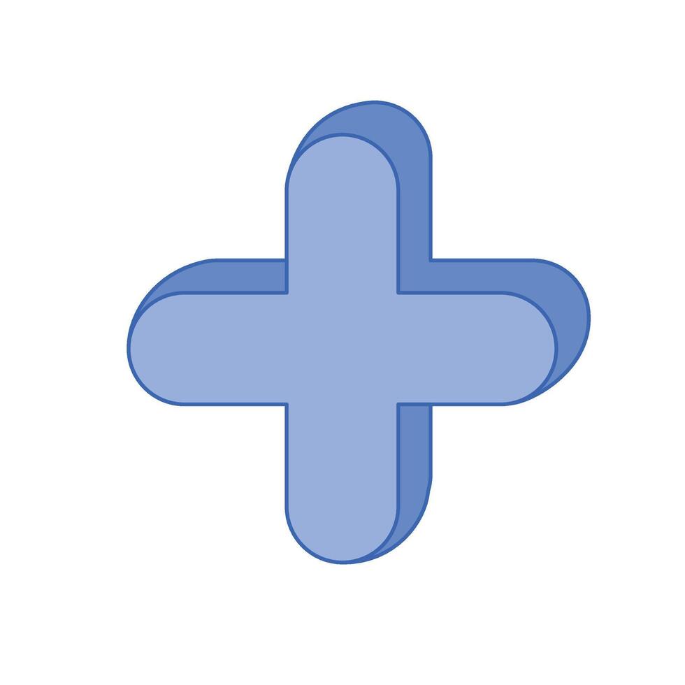 plus 3D symbol vector