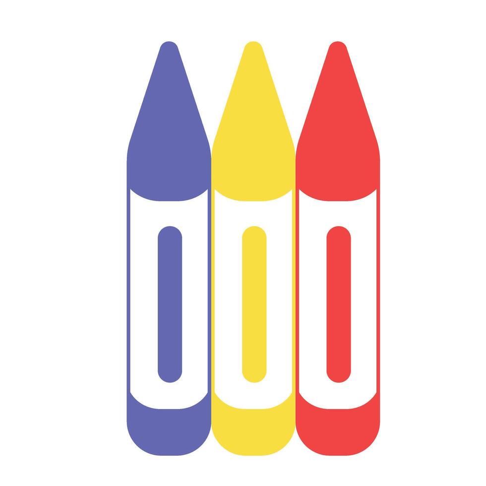 three colors crayon vector