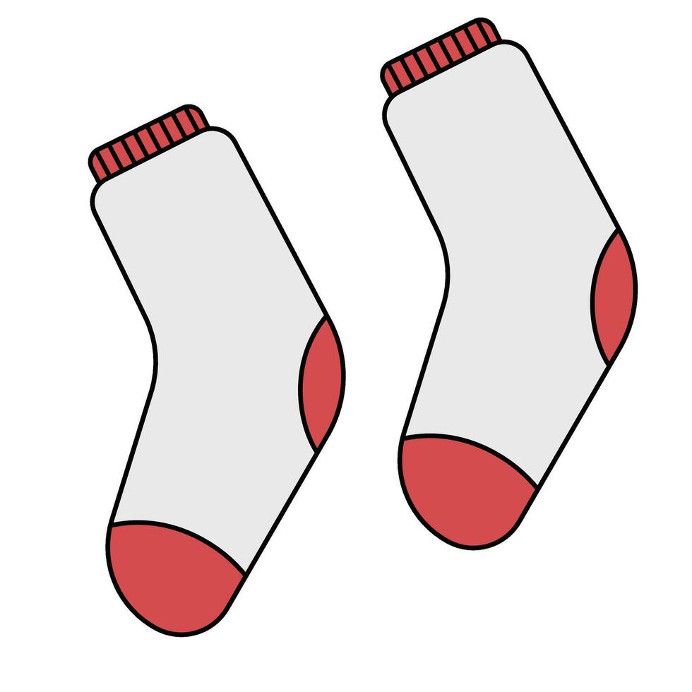 simple red white socks vector