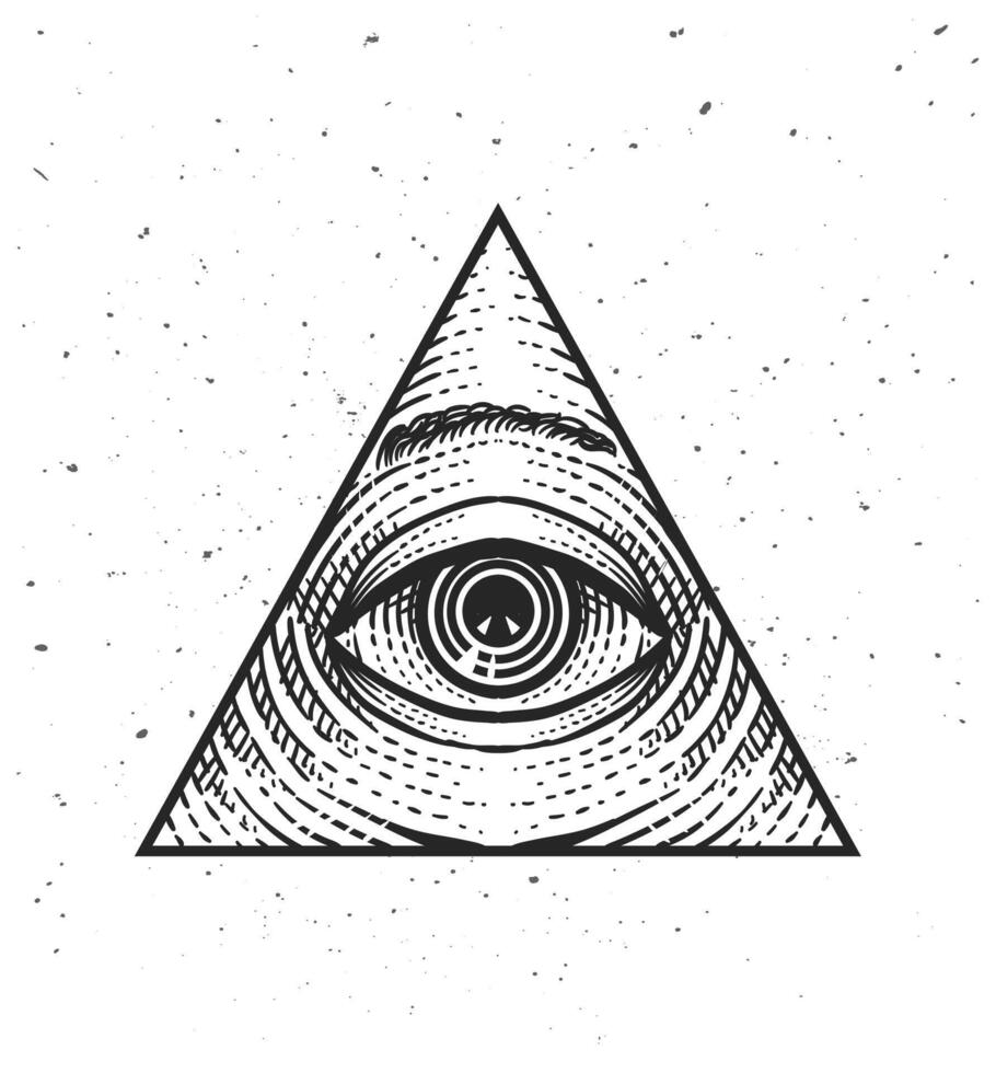 ilustración vector Illuminati ojo, aislado diseño, tatuaje diseño, t camisa diseño, póster