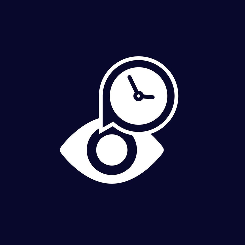 ojo y reloj icono, tiempo, supervisión vector