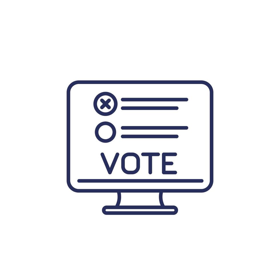 votar, en línea votación línea icono vector