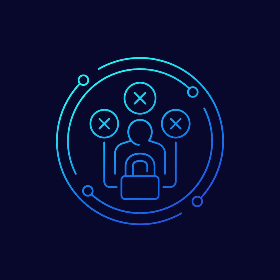 Fixed mindset icon, linear design vector