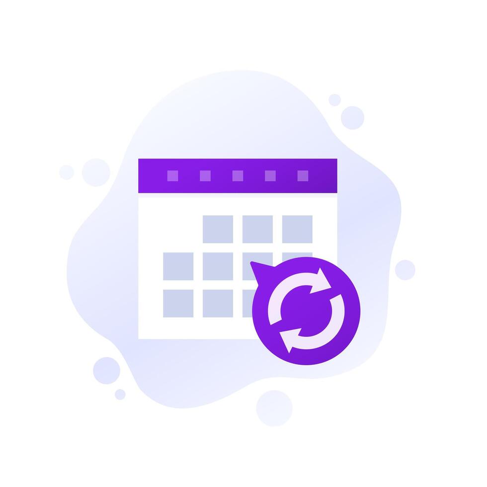 monthly subscription auto-renewal vector icon