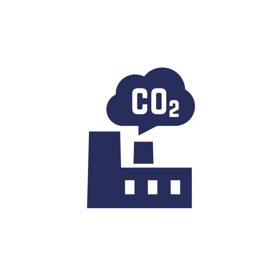 carbon emissions of factory icon vector