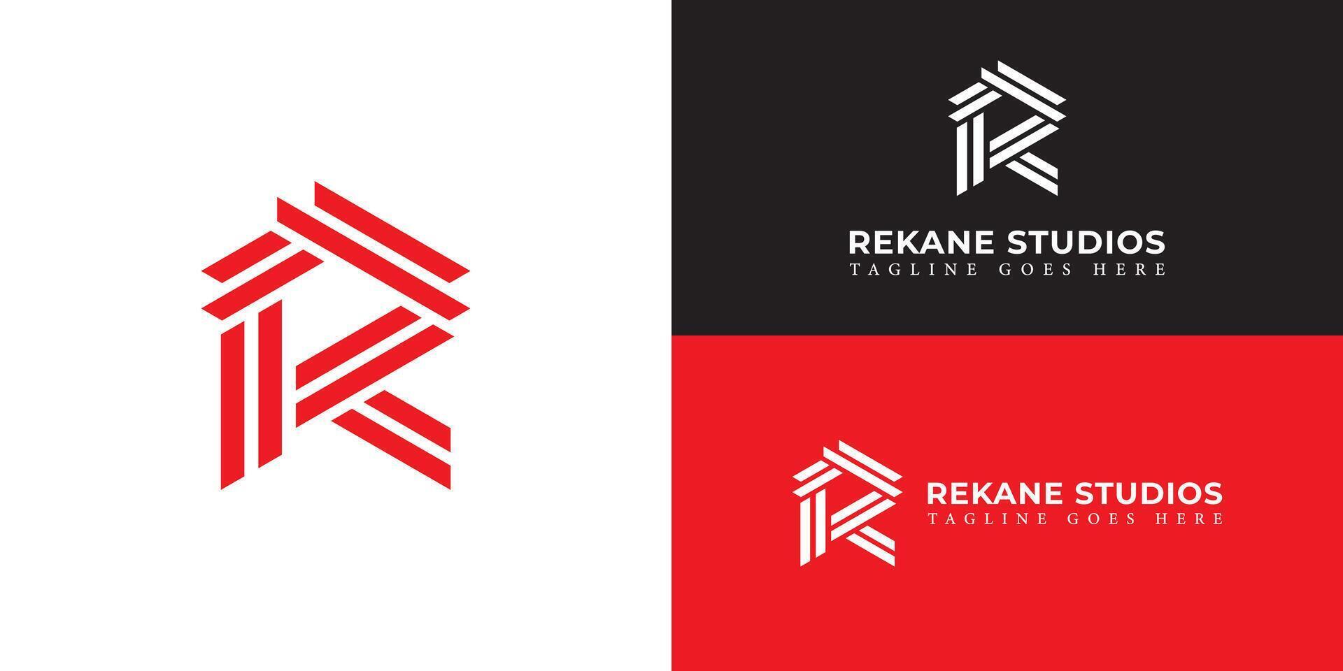 resumen inicial tira letra real academia de bellas artes o Arkansas logo en rojo color aislado en múltiple rojo y blanco antecedentes colores. el logo es adecuado para música grabación estudio logo icono diseño inspiración plantillas. vector