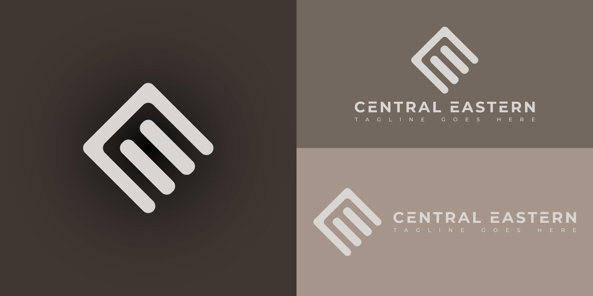 abstract initial letter CE or EC logo in soft gold color isolated on multiple background colors. The logo is suitable for real estate or apartment complex business logo design inspiration template vector