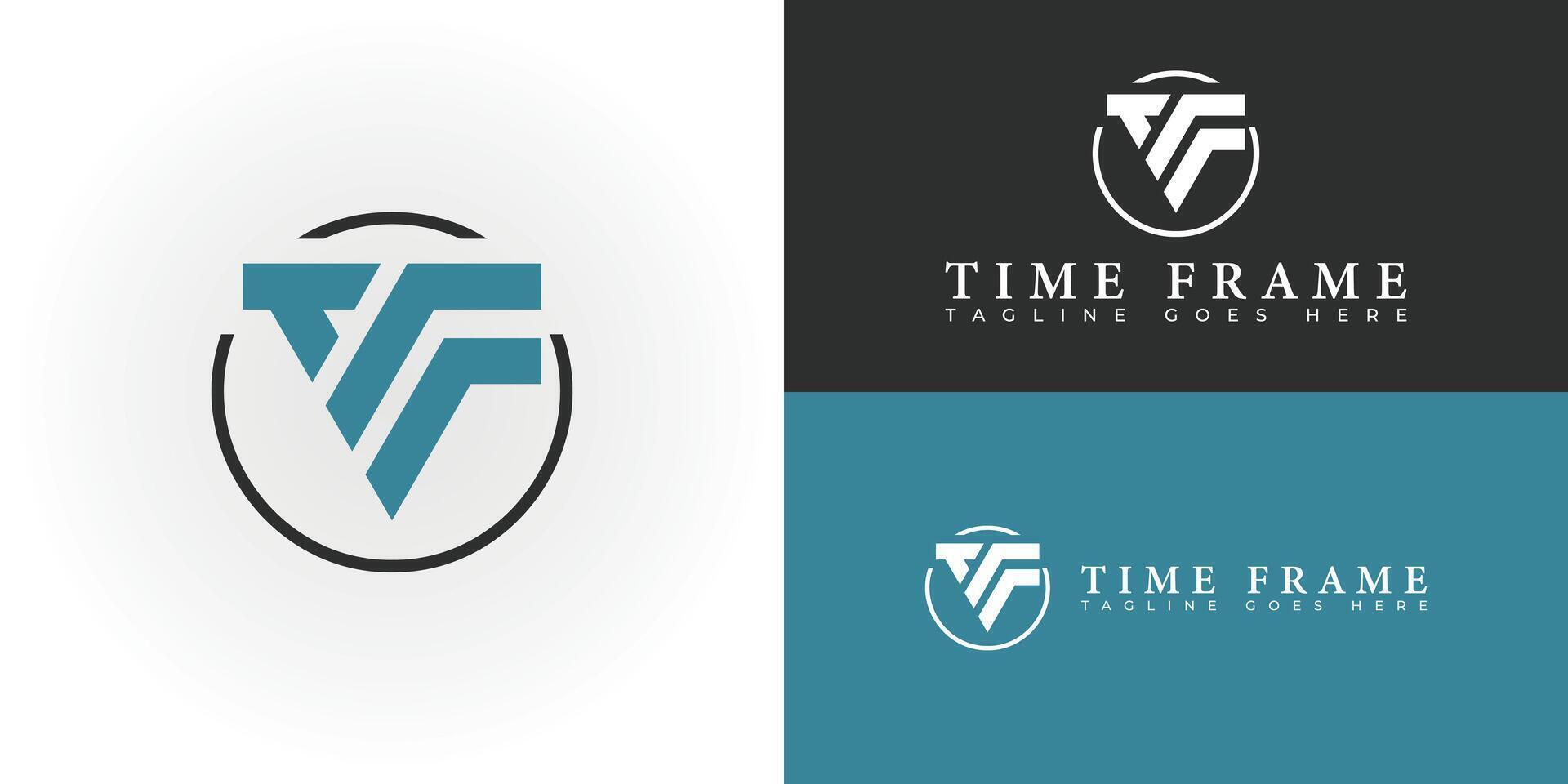 abstract circle initial letter TF or FT logo in blue and black color isolated on multiple background colors. The logo is suitable for videography and entertainment business logo design inspiration vector