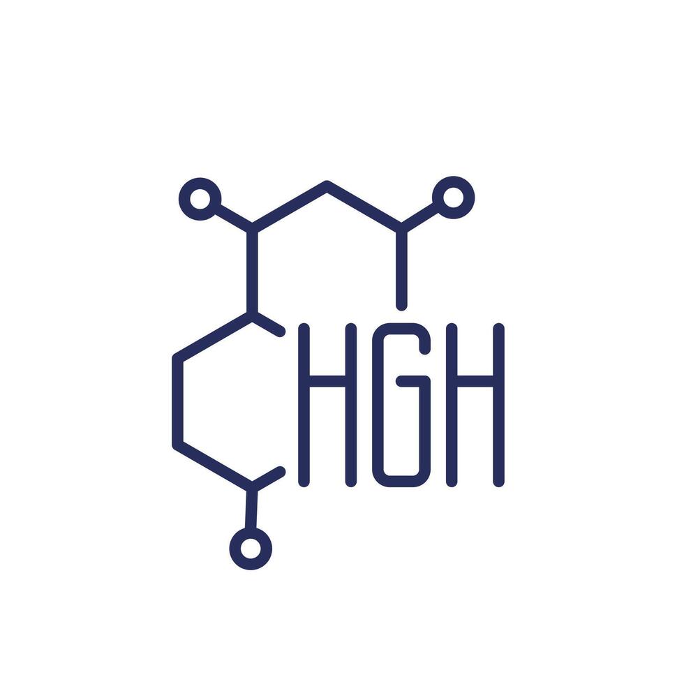 HGH line icon, human growth hormone vector