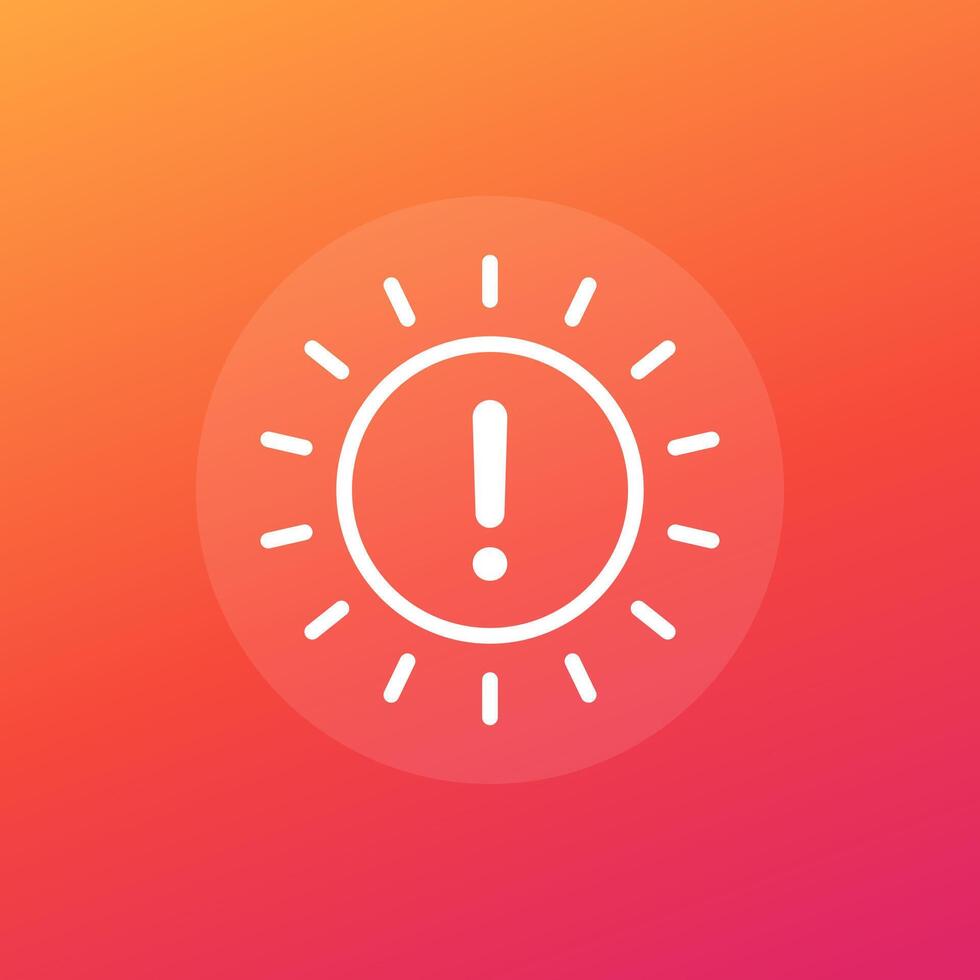 Sun warning icon, vector design