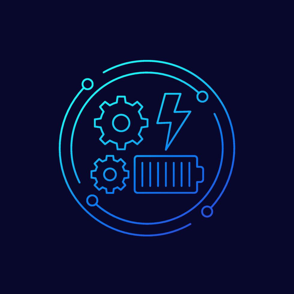 power management icon, linear design vector