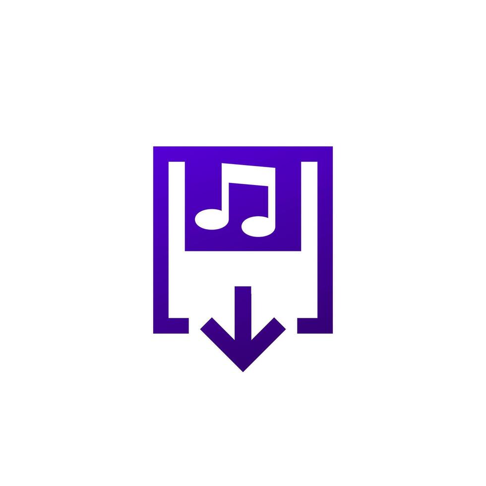 audio file download icon on white vector