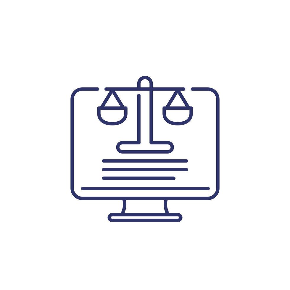 online legal help line icon with a computer vector