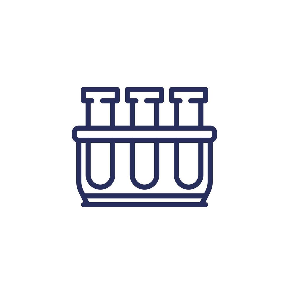 test tubes line icon, chemistry lab vector