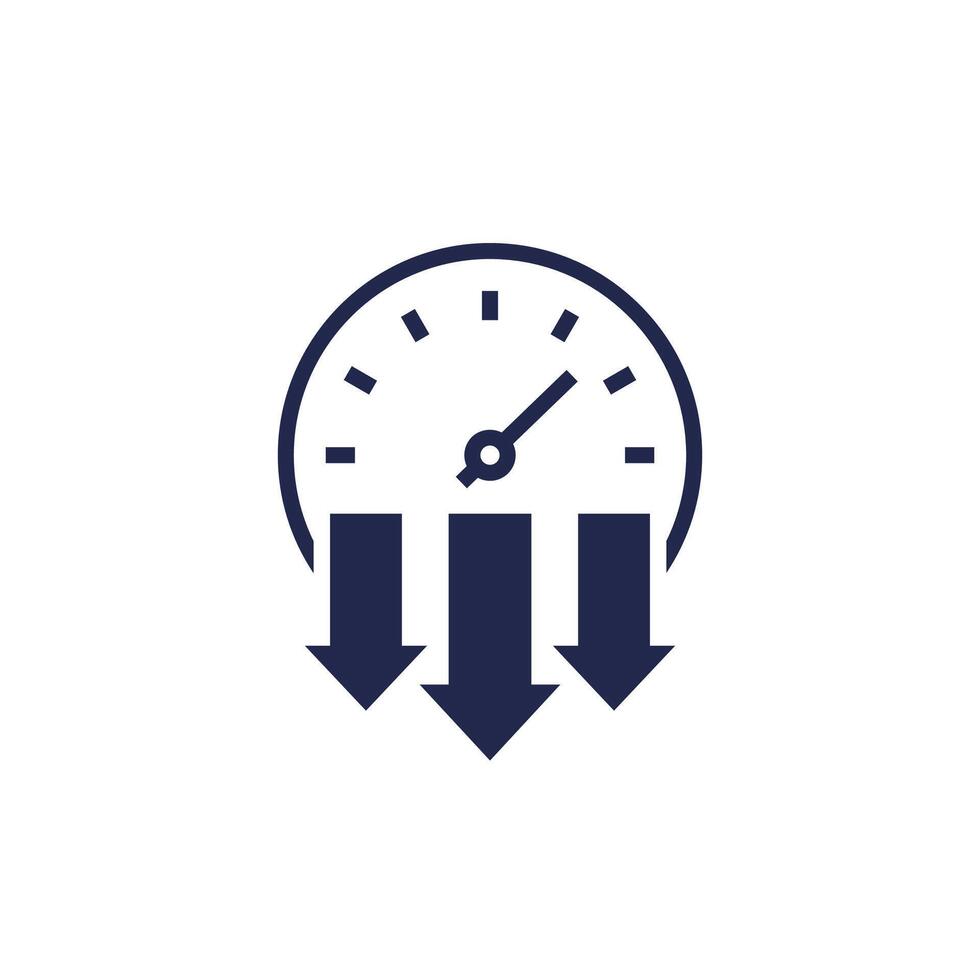 pressure meter icon on white vector