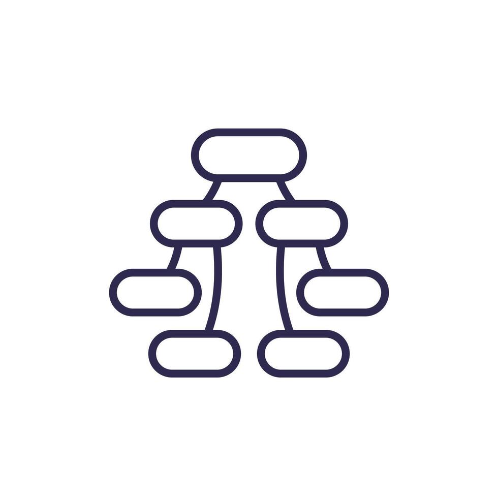 Flow chart line icon, vector