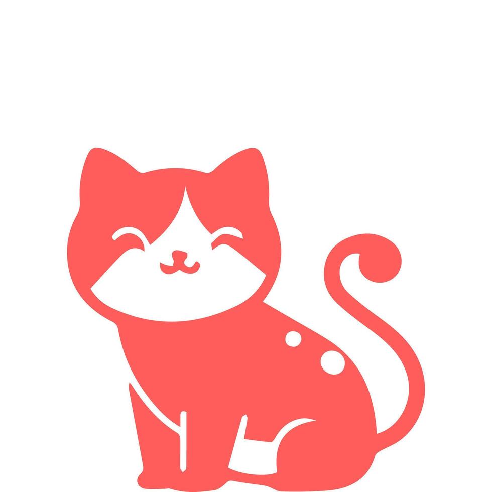 cute cat Simple modern geometric flat style vector illustration.