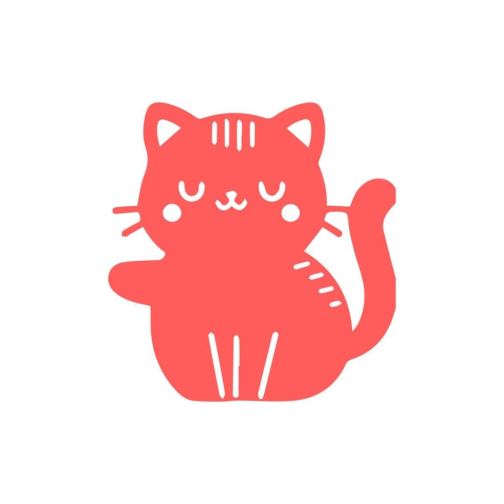 cute cat Simple modern geometric flat style vector illustration.