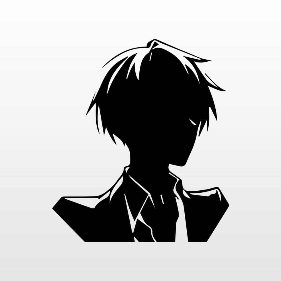 young man anime style character vector illustration design. Manga Anime Boy Black Hair Faces Cartoon . face young man anime style character vector illustration design. Boy anime male manga cartoon