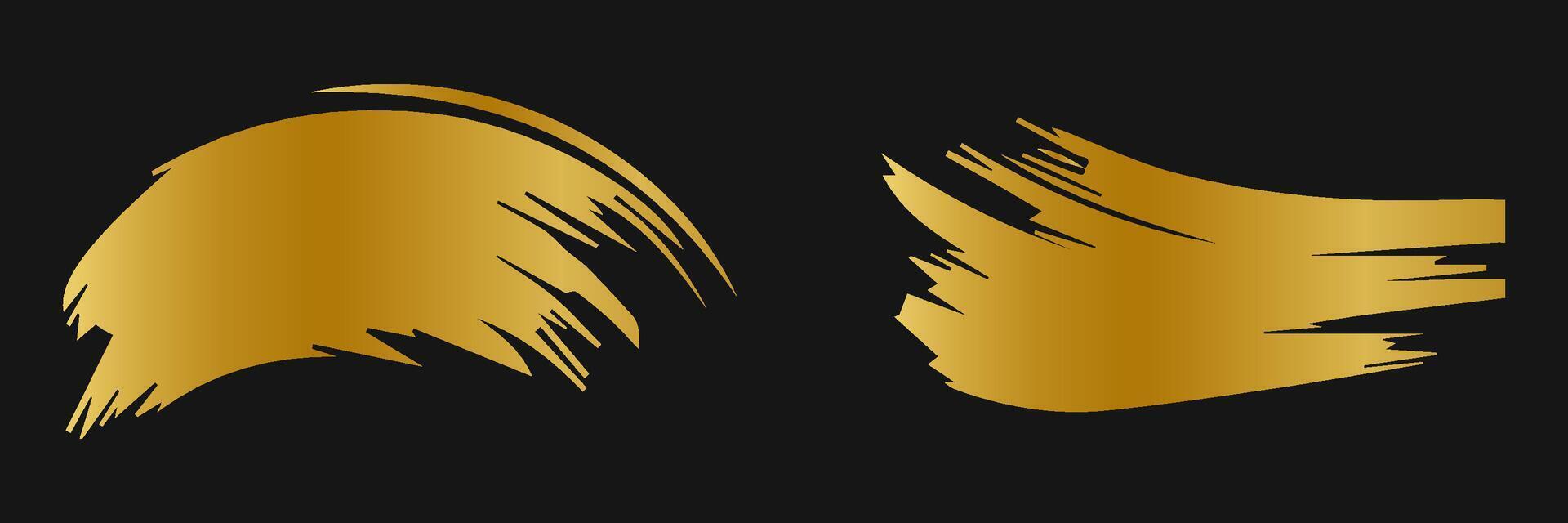 golden paint strokes to make a background for your design, golden hot foil, gold leaf vector