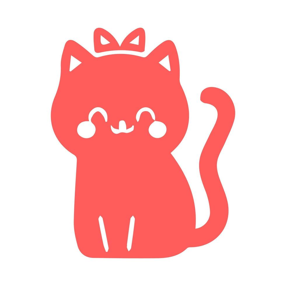 cute cat Simple modern geometric flat style vector illustration.