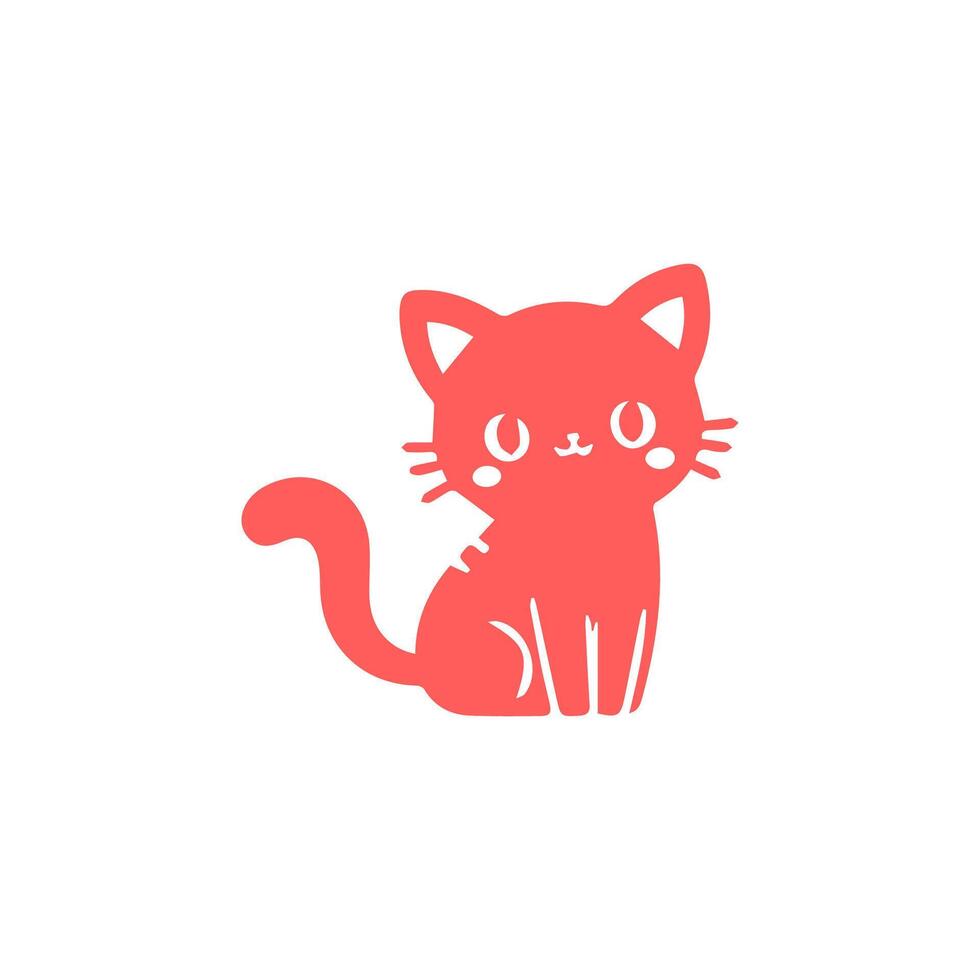 cute cat Simple modern geometric flat style vector illustration.