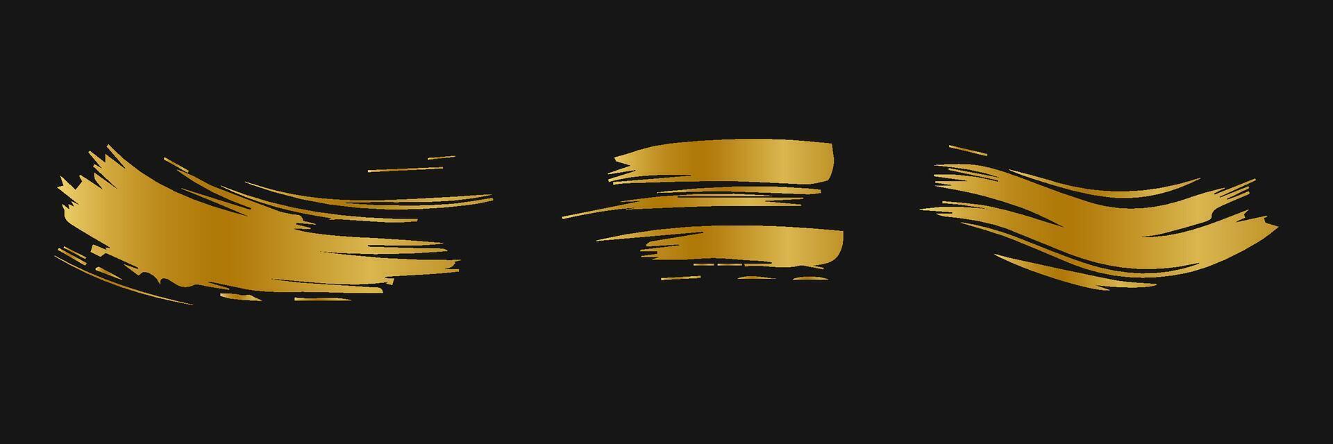 golden paint strokes to make a background for your design, golden hot foil, gold leaf vector