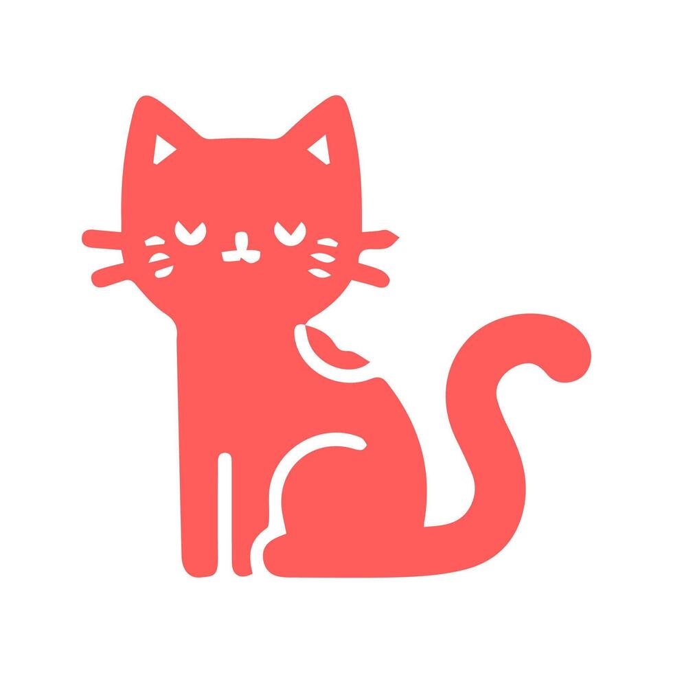 cute cat Simple modern geometric flat style vector illustration.