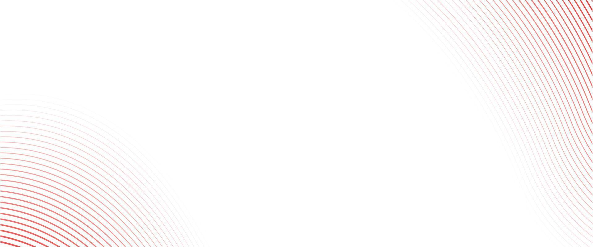 Abstract red lines. Vector white background. Red wave
