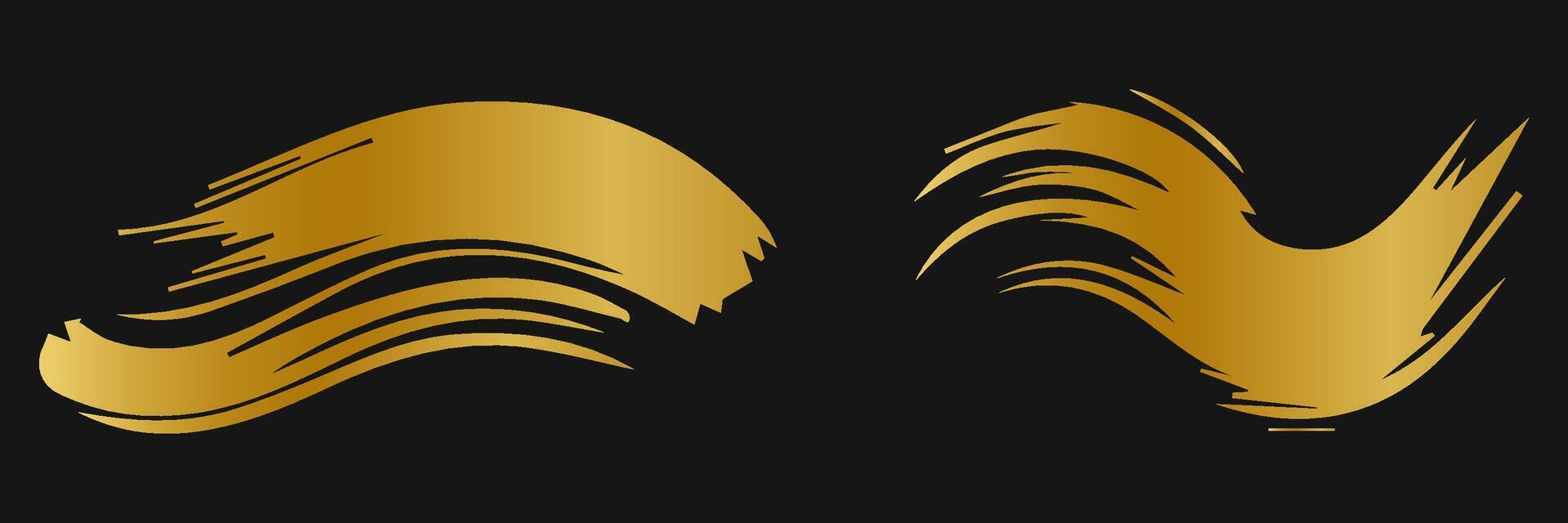 golden paint strokes to make a background for your design, golden hot foil, gold leaf vector