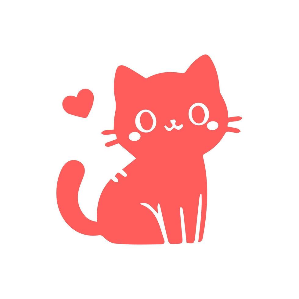 cute cat Simple modern geometric flat style vector illustration.