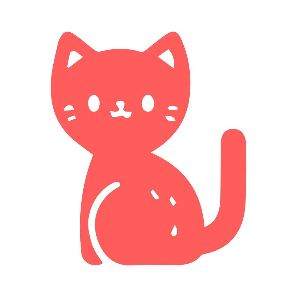 cute cat Simple modern geometric flat style vector illustration.