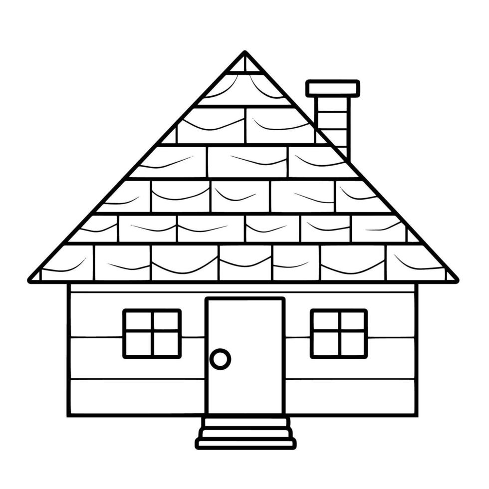 Classic house outline icon in vector format for real estate designs.