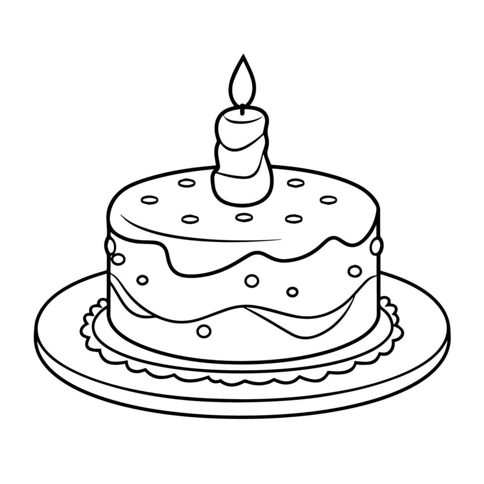 Clean vector outline of a cake icon for versatile applications.