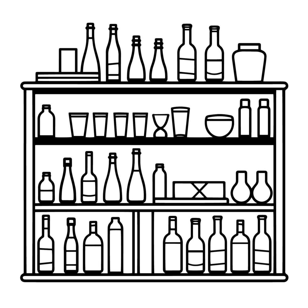 Minimalist vector outline of a bar icon for versatile use.