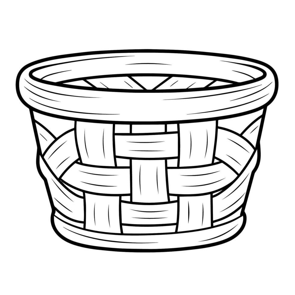 Weave elegance into designs with a basket outline icon vector, perfect for versatile and stylish applications. vector
