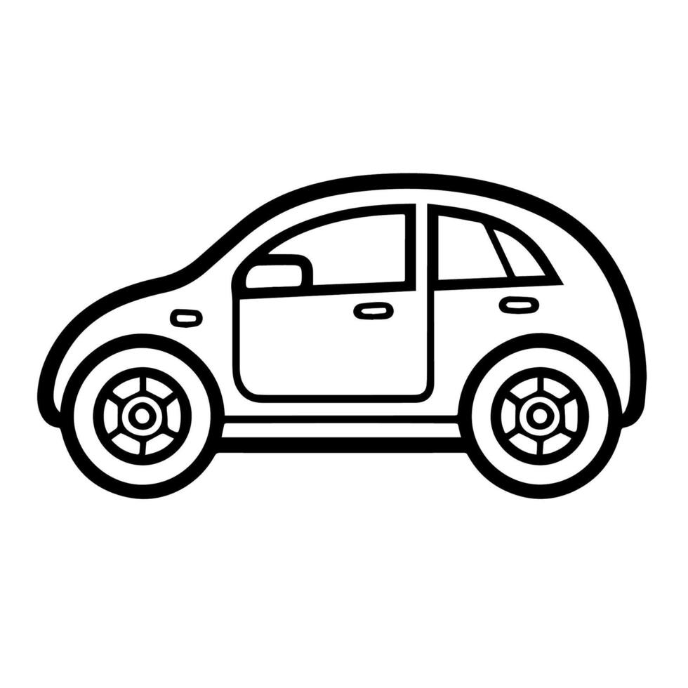 Sleek car outline icon in vector format for automotive-themed designs.