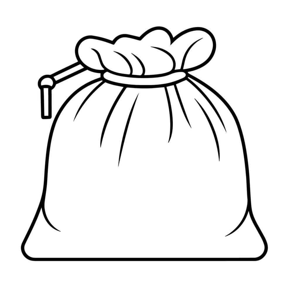 tradicional saco contorno icono en vector formato para rústico diseños