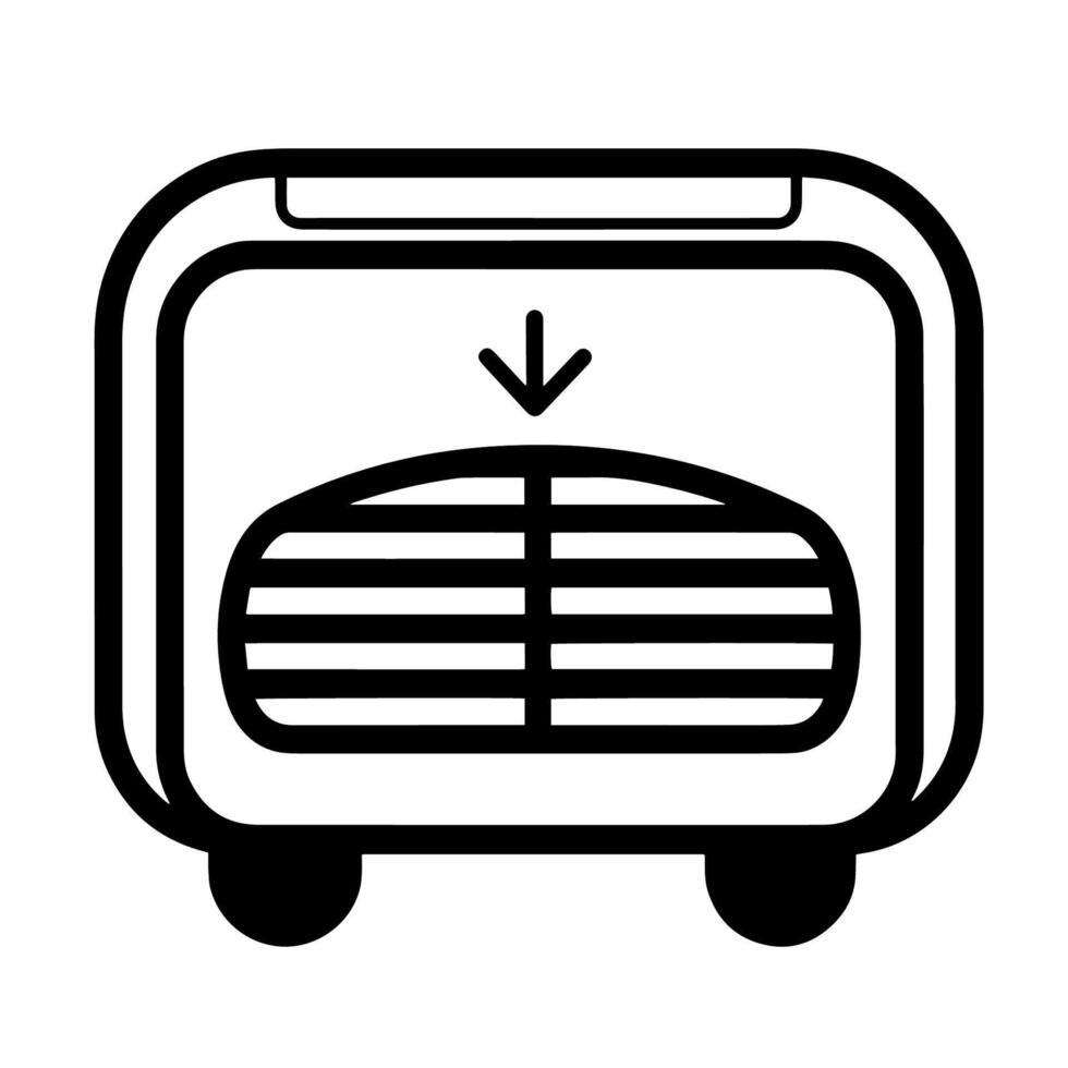 Minimalist vector outline of an air cooling icon for versatile use.