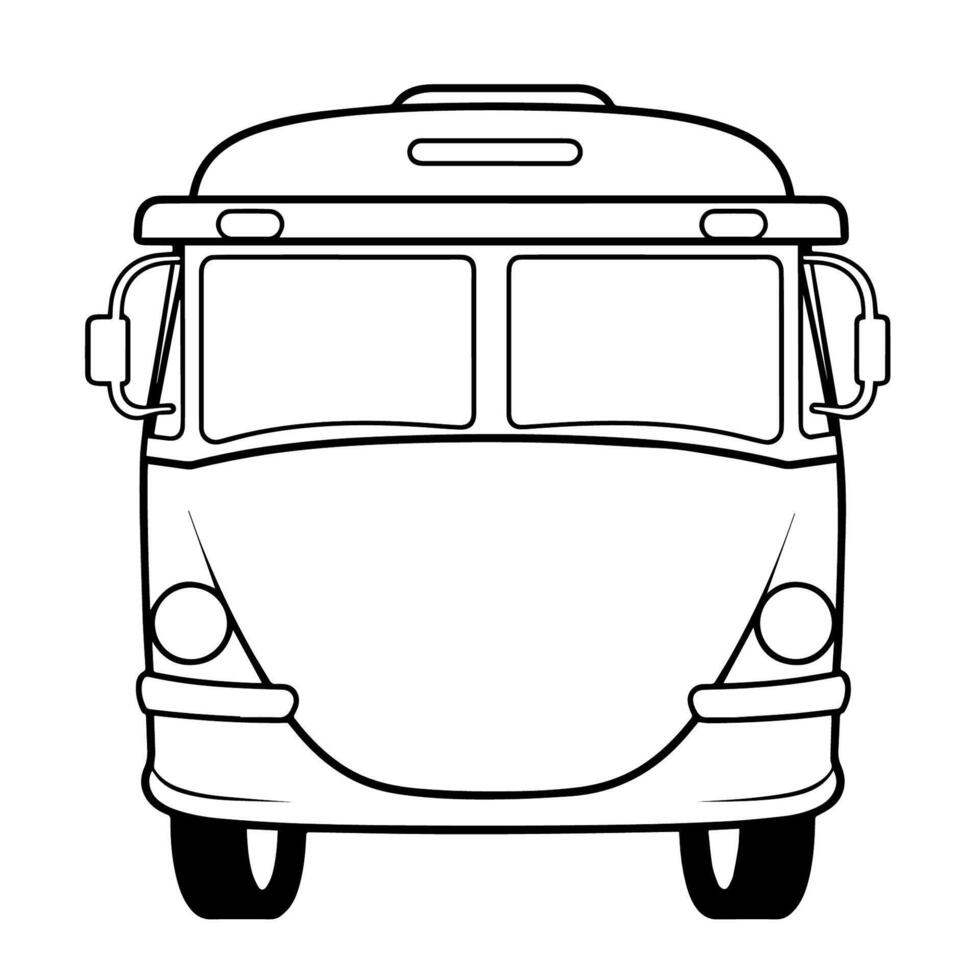 Streamlined vector outline of a bus icon for versatile use.