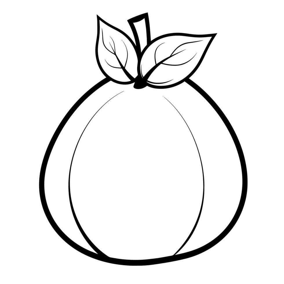 Sleek guava outline icon in vector format for fruit-themed designs.