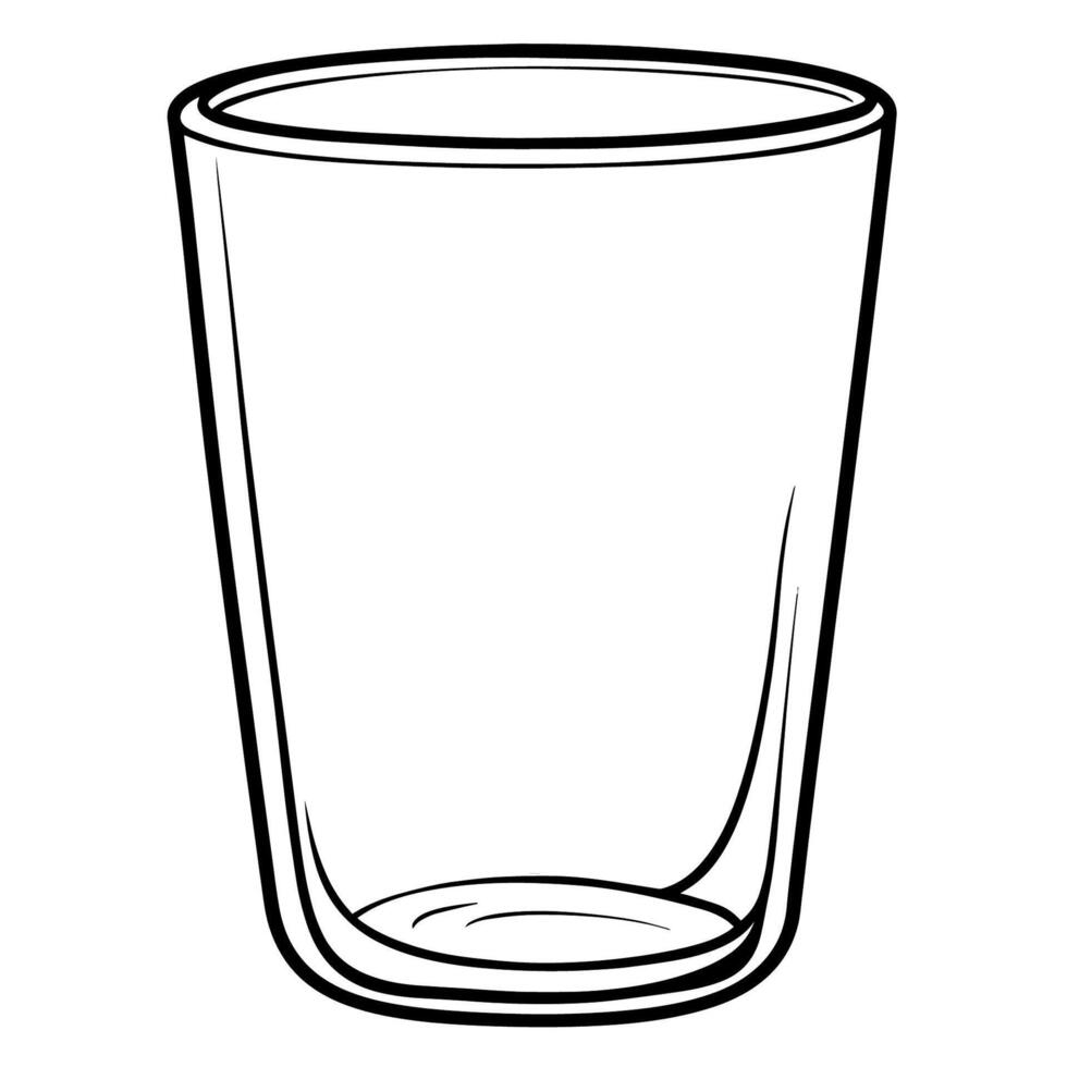 Sleek glass outline icon in vector format for versatile designs.