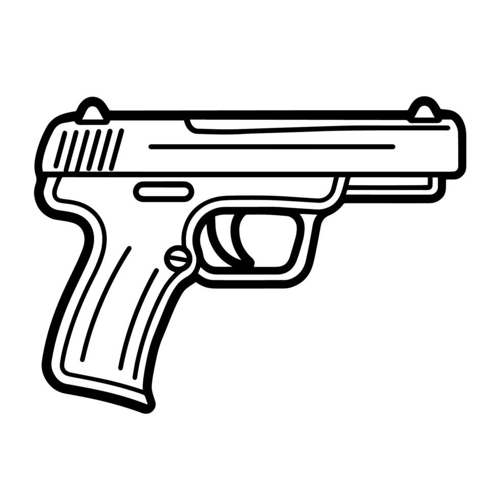 pulcro pistola pistola arma contorno icono en vector formato para arma de fuego diseños