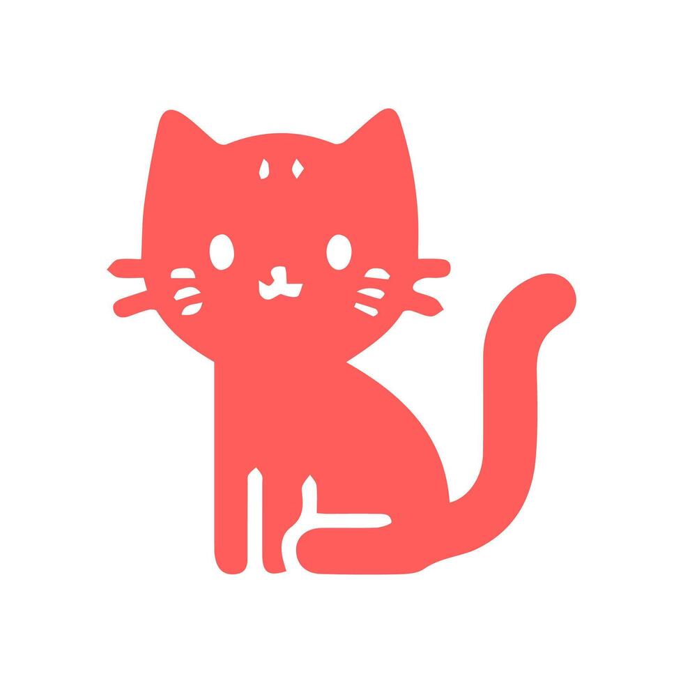 cute cat Simple modern geometric flat style vector illustration.