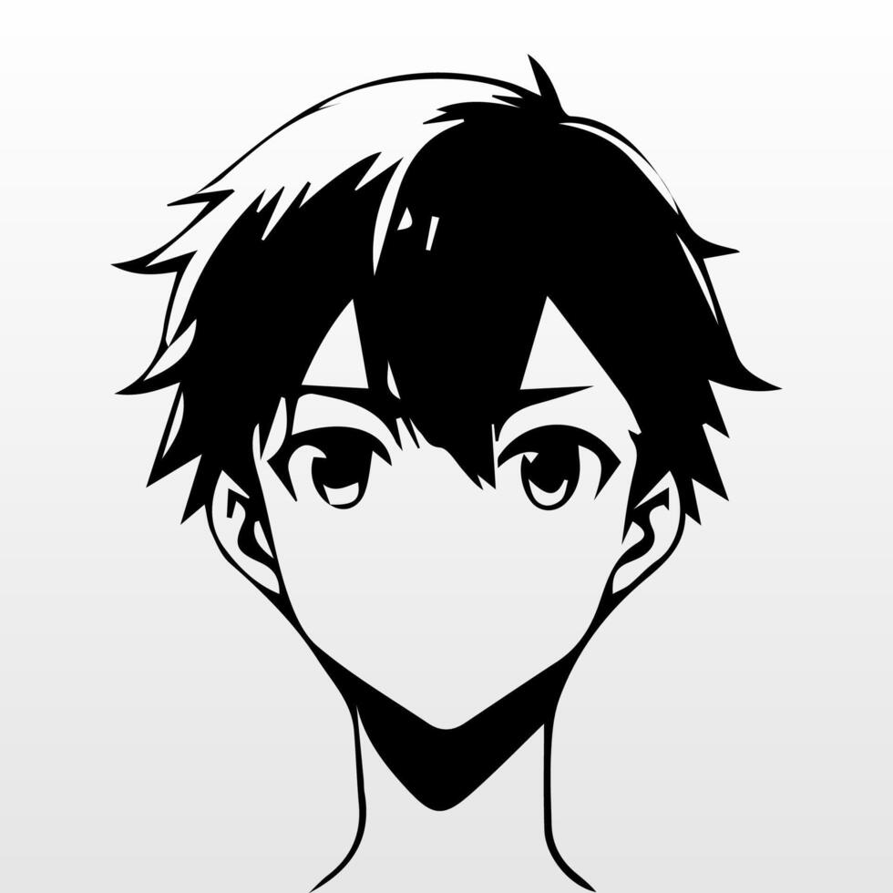 young man anime style character vector illustration design. Manga Anime Boy Black Hair Faces Cartoon . face young man anime style character vector illustration design. Boy anime male manga cartoon