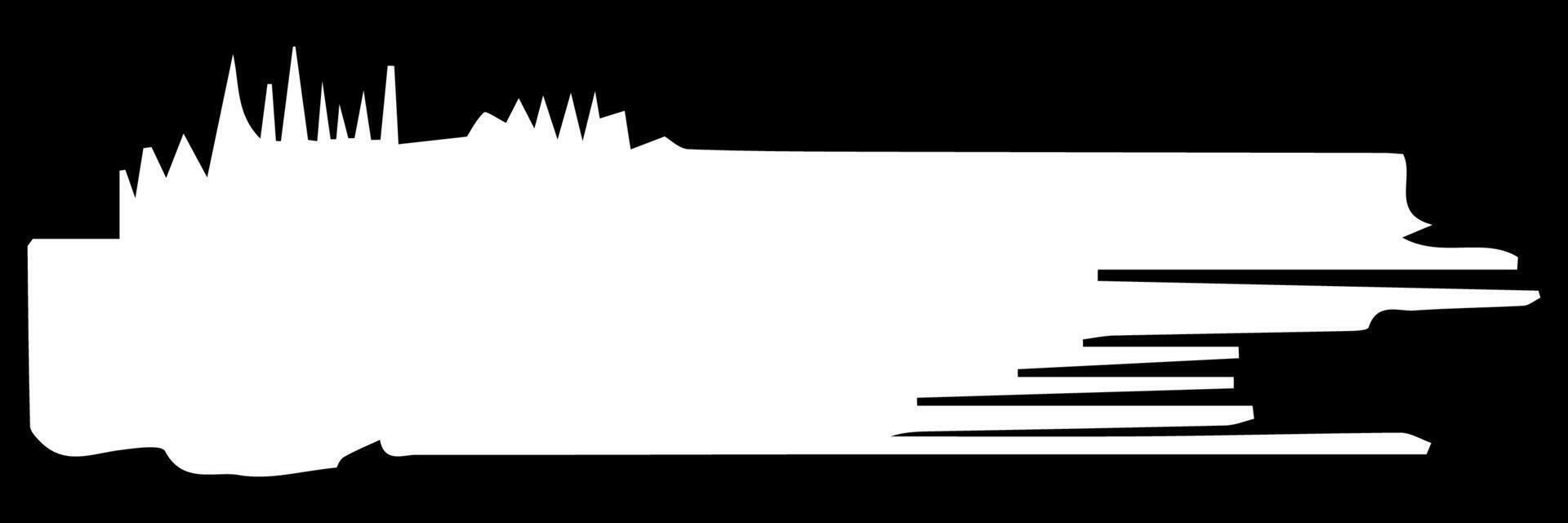 White paint ink brush strokes, brushes, lines, grungy. Dirty artistic design elements, boxes, frames. Vector illustration. Isolated on black background. Freehand drawing.